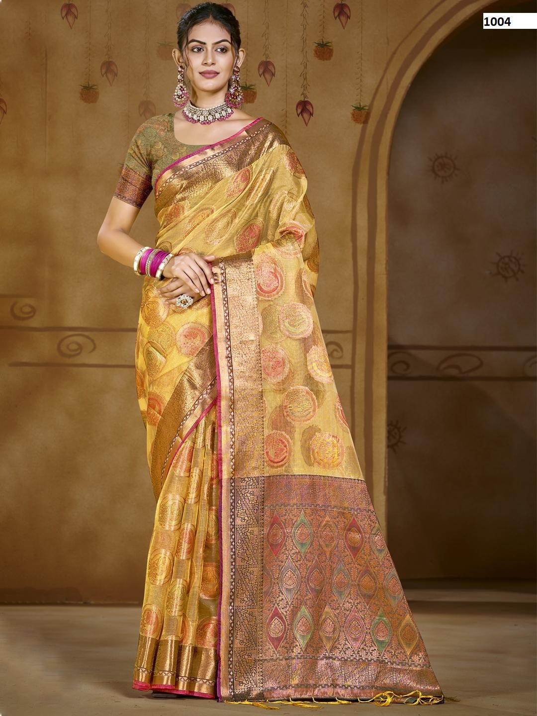 1004 Chandani Vol 3 Bunawat Organza Sarees