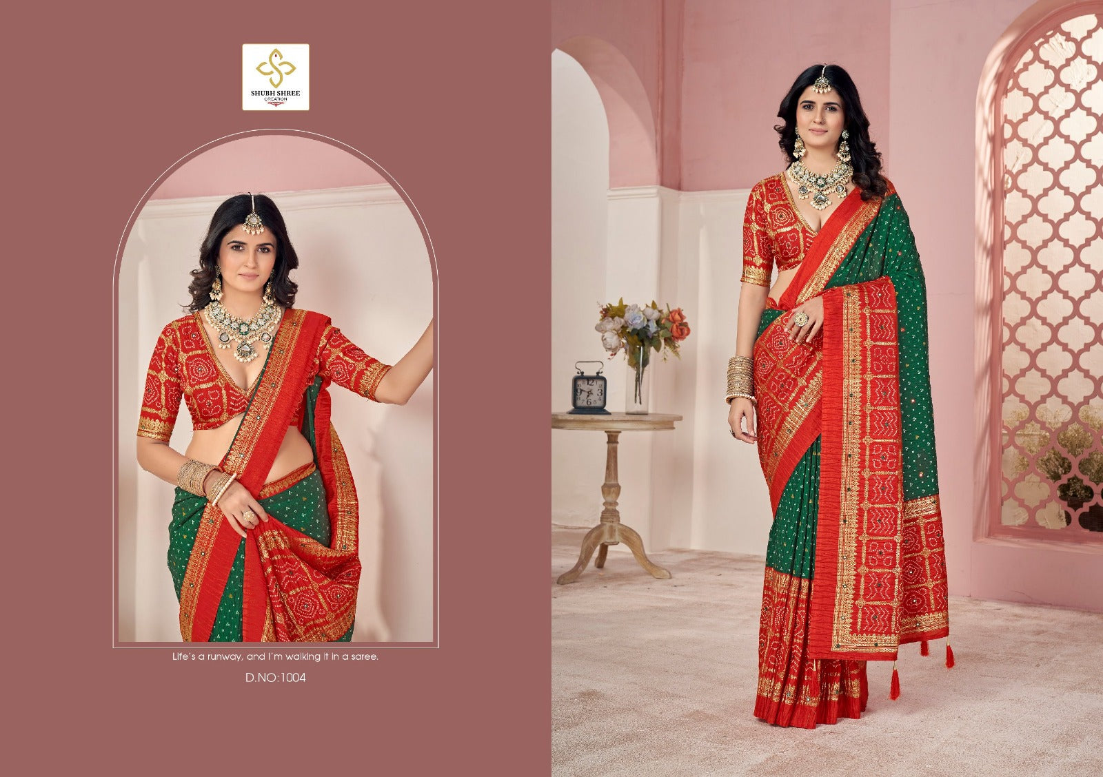 1004 Crush 4 Shubh Shree Aari Work Sarees
