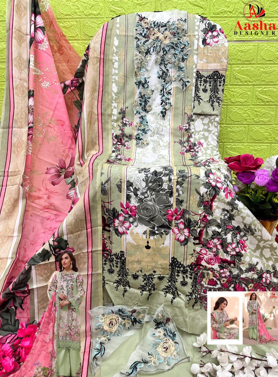 1004D Aasha Designer Embroidery Pakistani Patch Suits