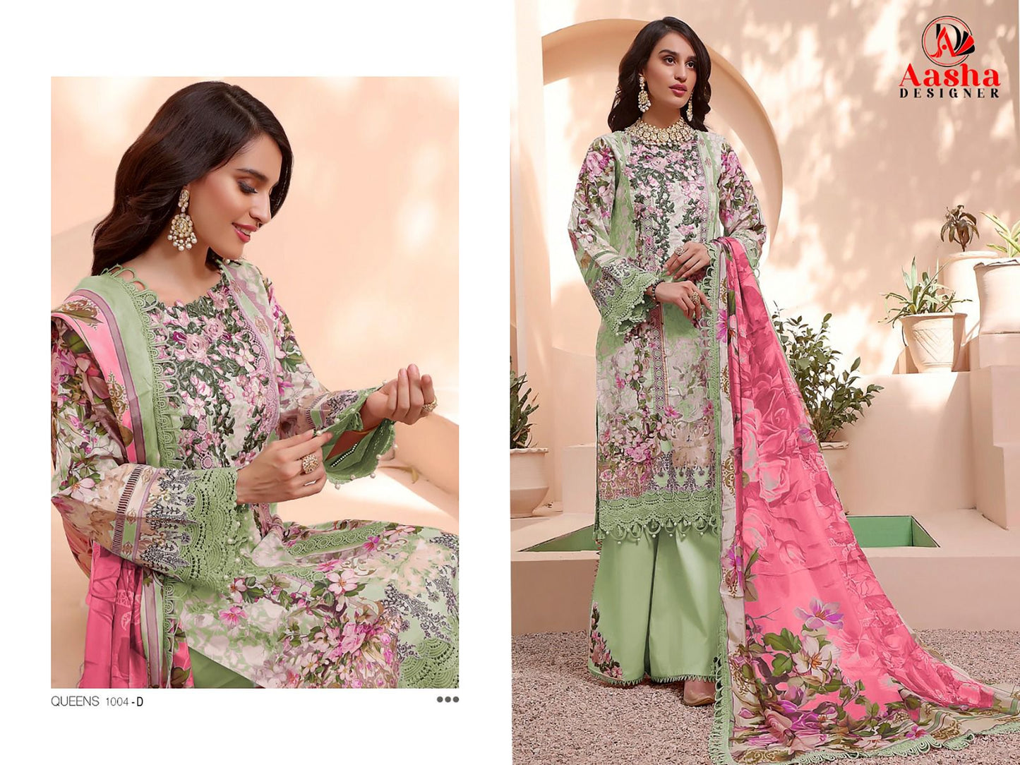 1004D Aasha Designer Embroidery Pakistani Patch Suits