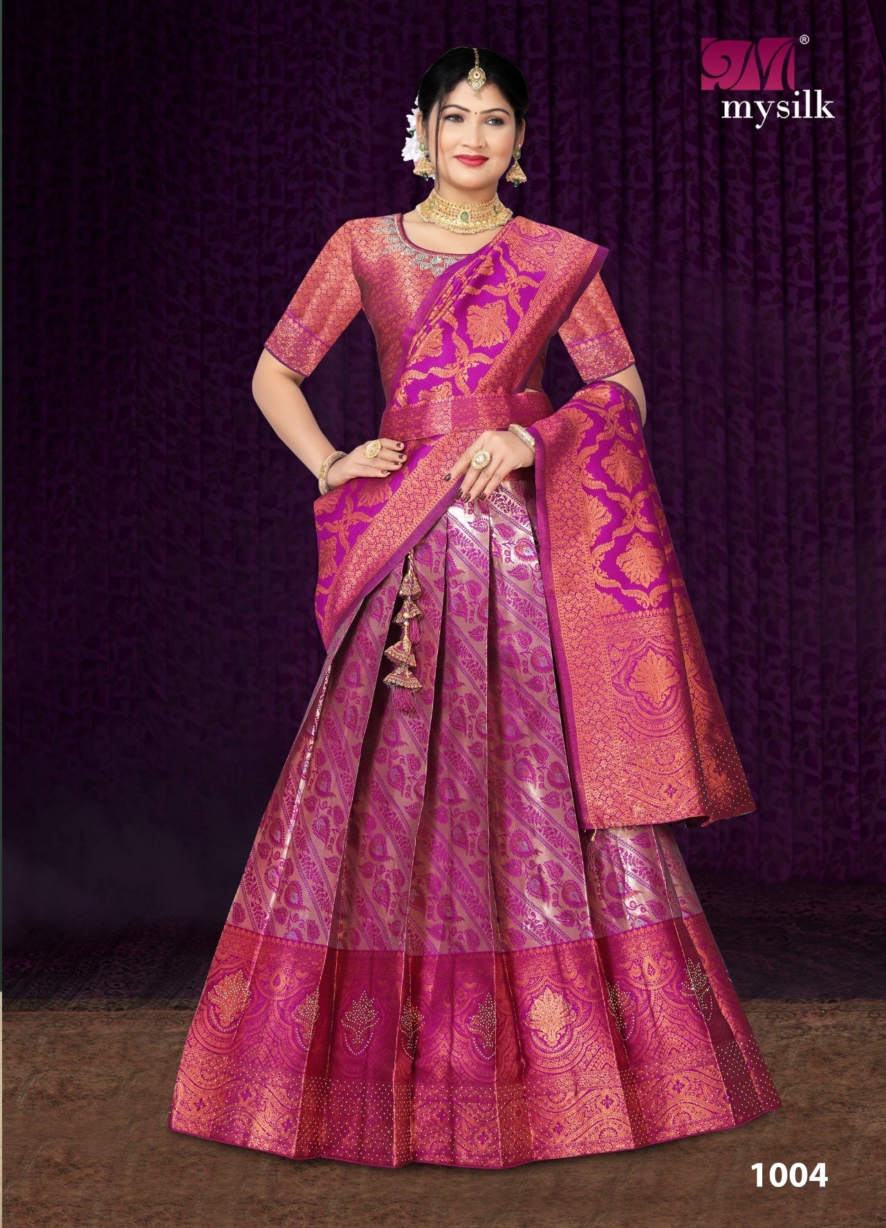 1004 Kaushalya Mysilk Rangoli Lehenga Saree