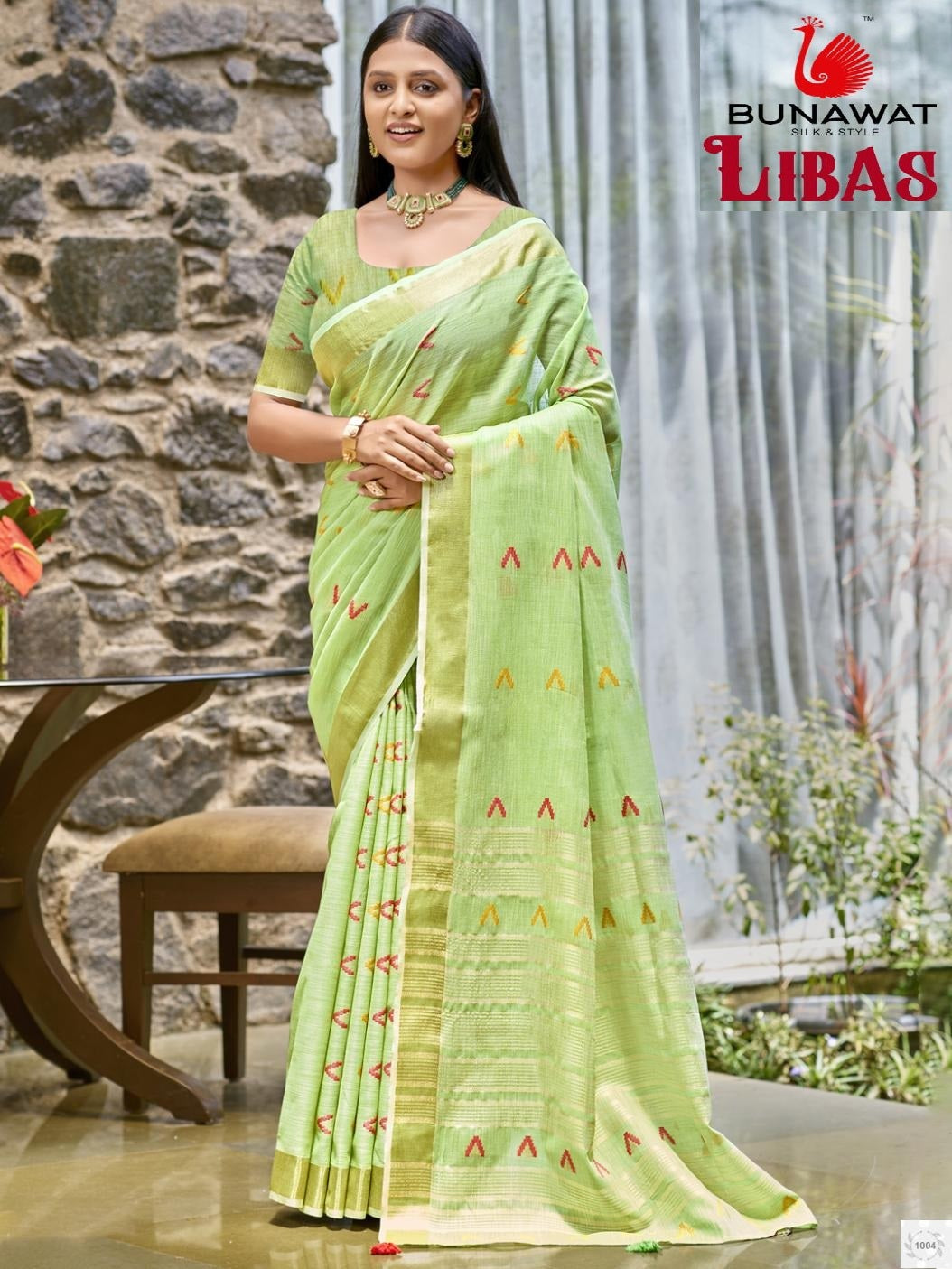 1004 Libas Bunawat Linen Cotton Sarees