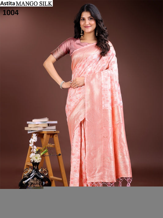 1004 Mango Astita Linen Cotton Sarees