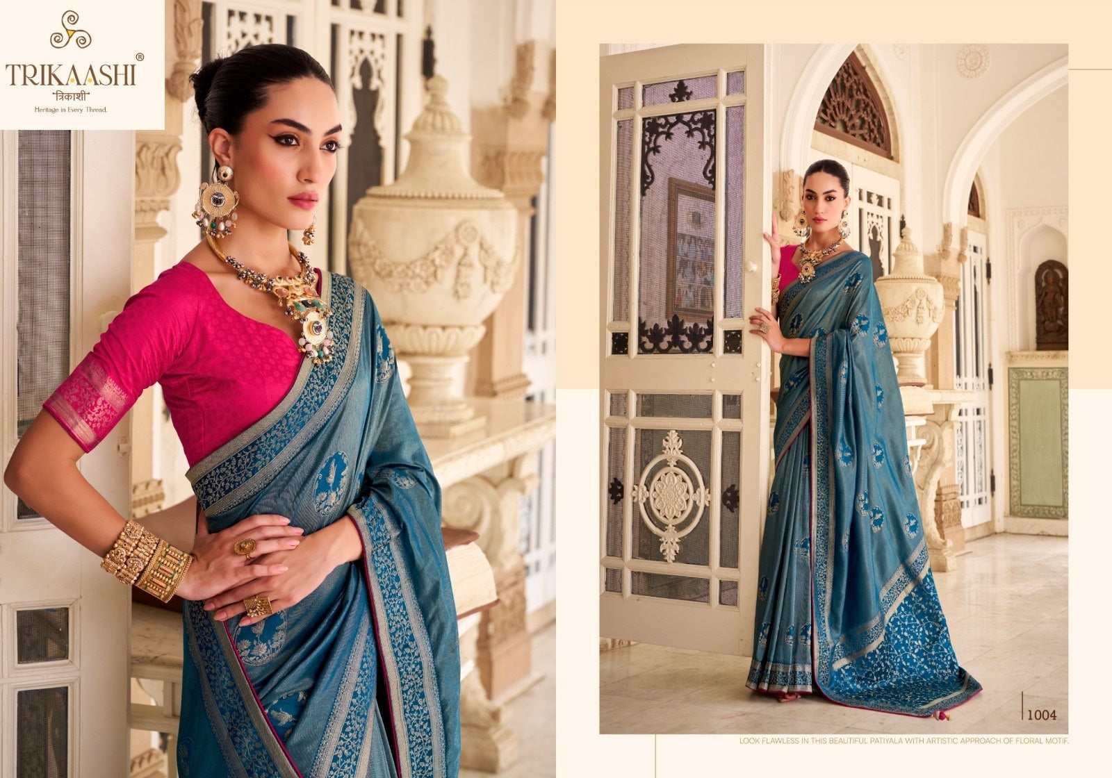 1004 Shanvika Trikaashi Nv Satin Sarees