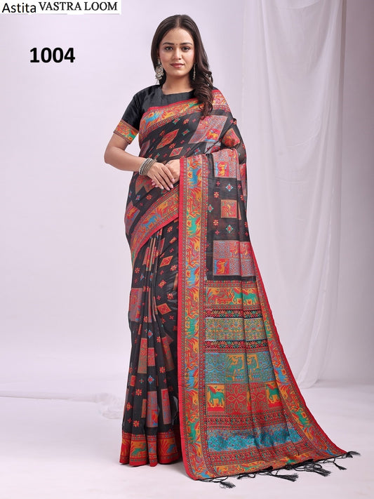 1004 Vastraloom Astita Linen Cotton Sarees
