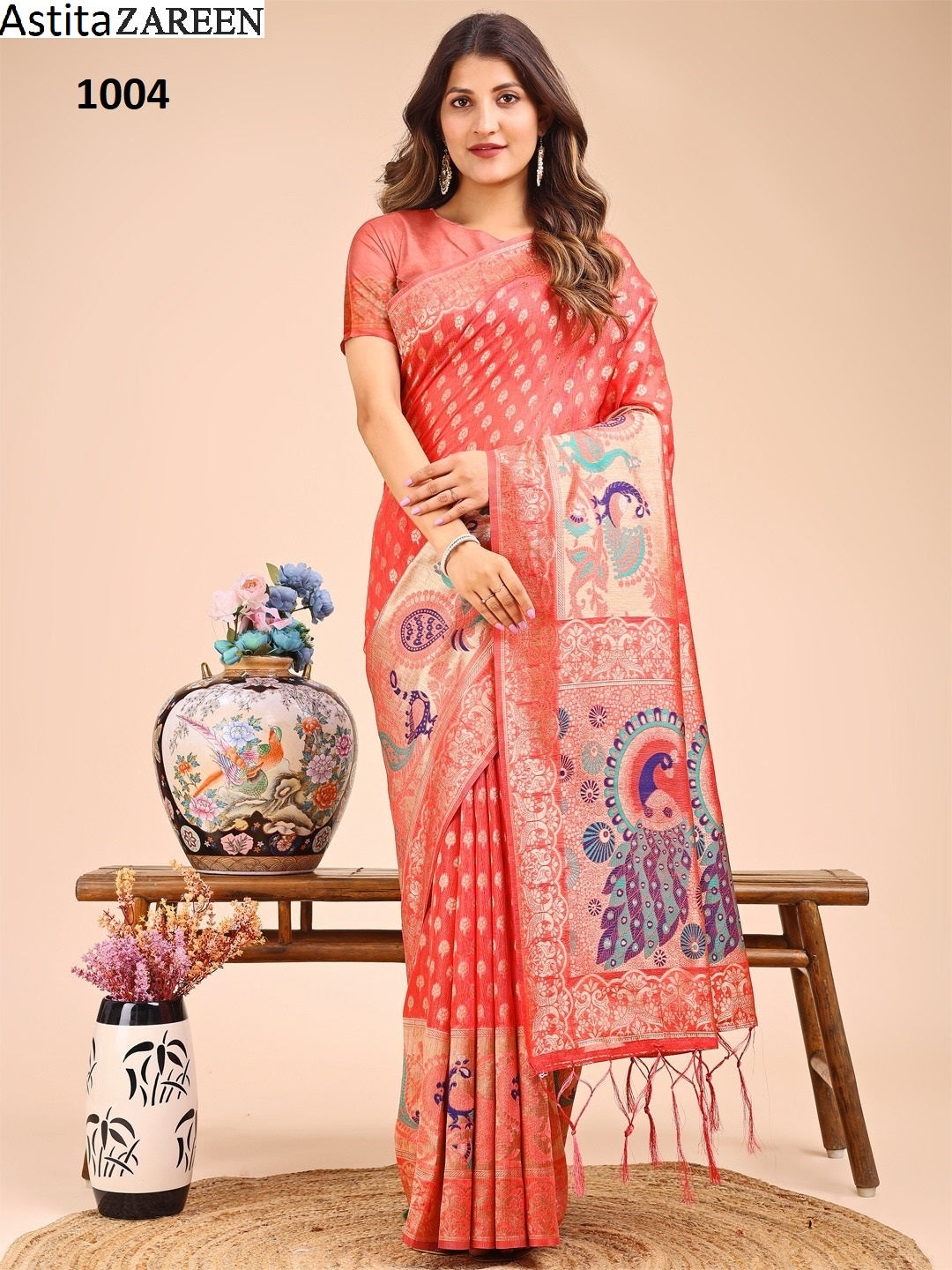 1004 Zareen Astita Linen Cotton Sarees