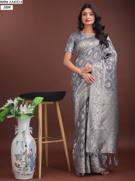 1004 Zarista Astita Linen Cotton Sarees