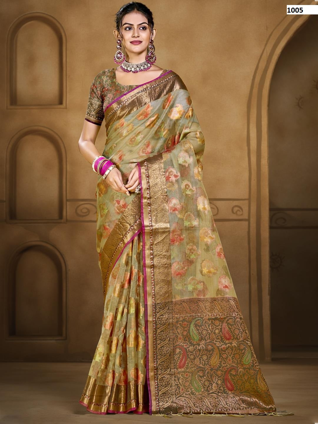 1005 Chandani Vol 2 Bunawat Organza Sarees