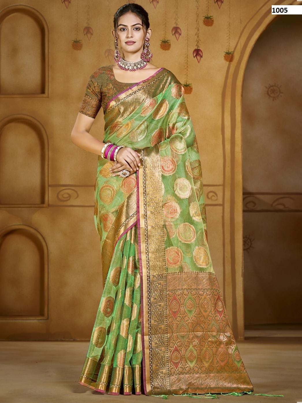 1005 Chandani Vol 3 Bunawat Organza Sarees