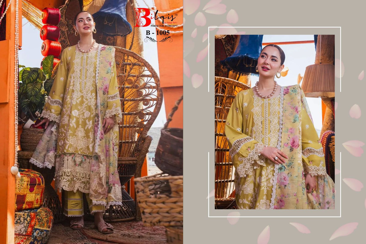 1005 Hai Kuch Bilqis Cambric Lawn Pakistani Salwar Suits