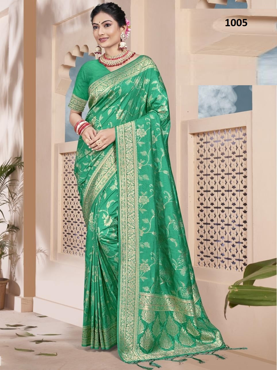 1005 Kamdhenu Silk Bunawat Cotton Silk Sarees