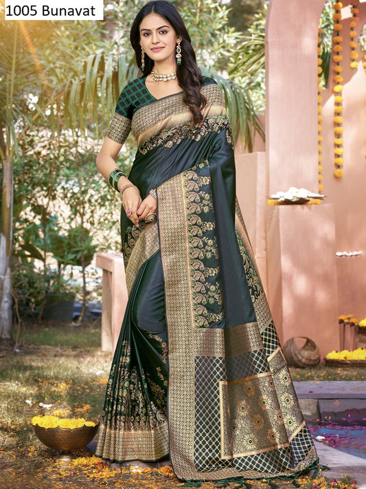 1005 Kangana Satan Bunawat Satin Silk Sarees