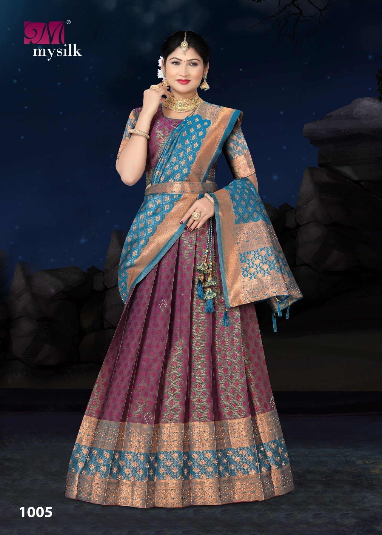 1005 Kaushalya Mysilk Rangoli Lehenga Saree