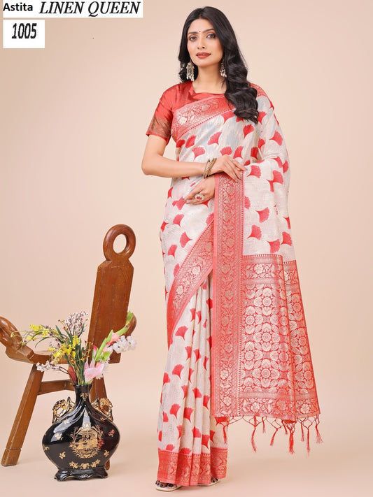 1005 Linen Queen Astita Cotton Sarees