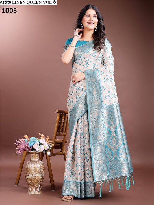 1005 Linen Queen Vol 6 Astita Printed Sarees