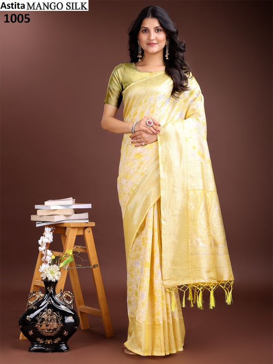 1005 Mango Astita Linen Cotton Sarees