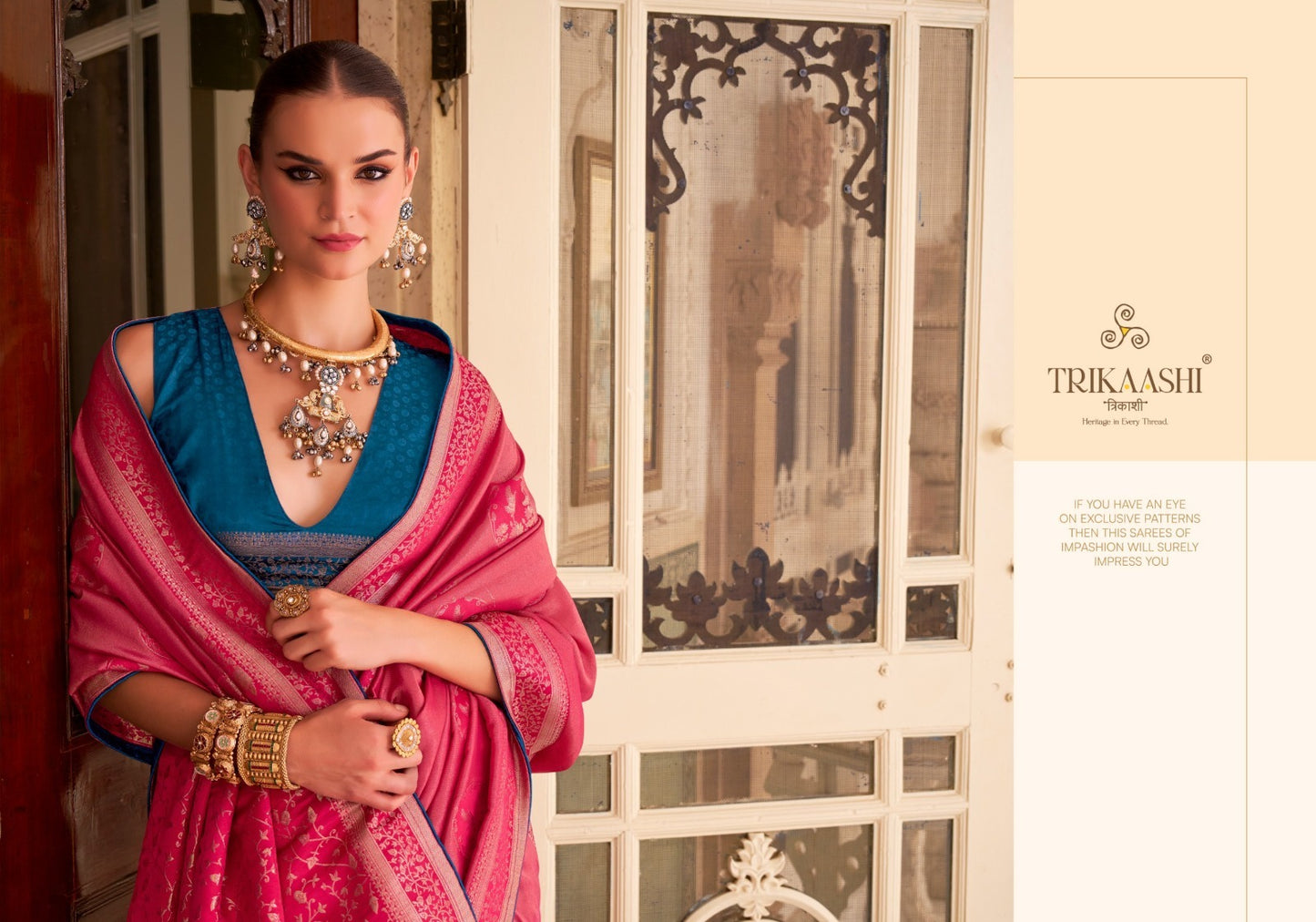 1005 Shanvika Trikaashi Nv Satin Sarees