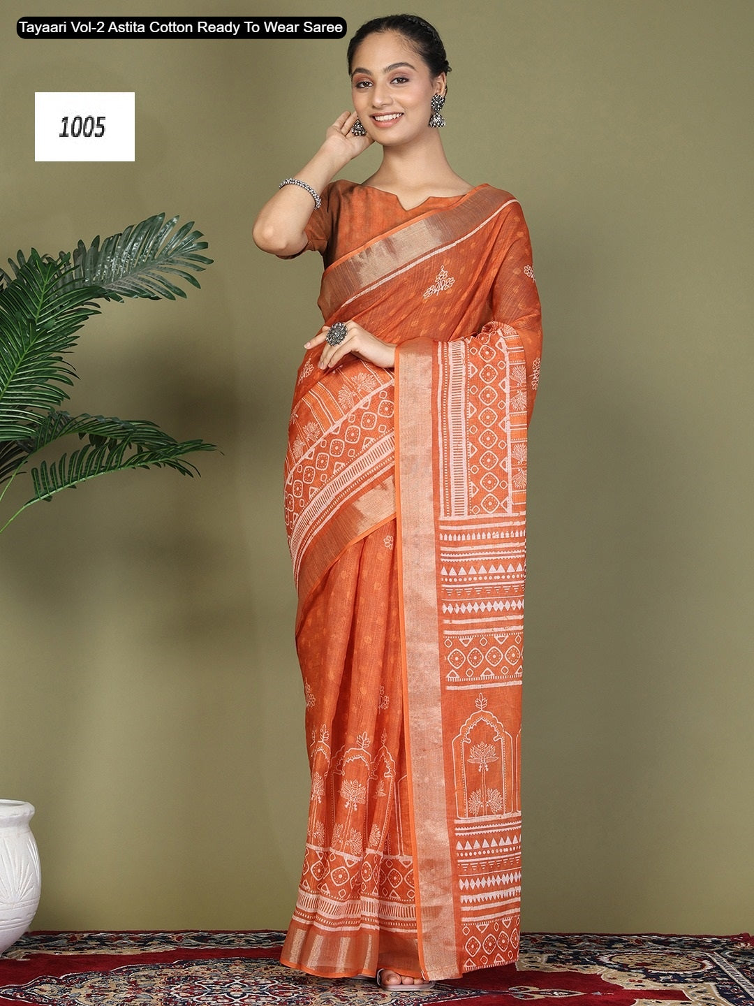 1005 Tayaari Vol-2 Astita Cotton Ready To Wear Saree