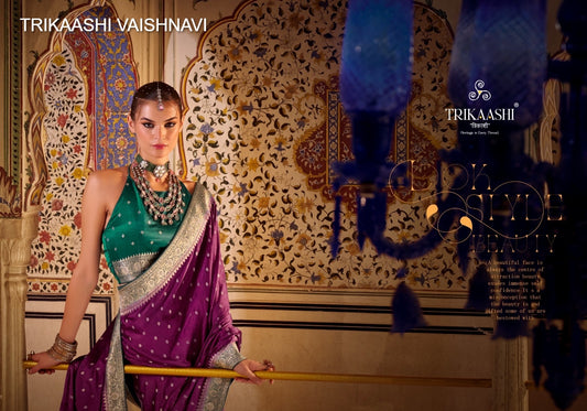 1005 Vaishnavi Trikaashi Satin Silk Sarees