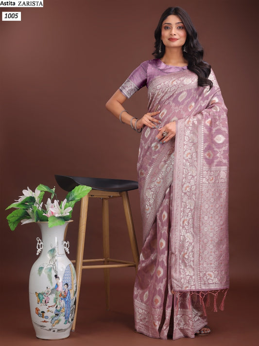 1005 Zarista Astita Linen Cotton Sarees