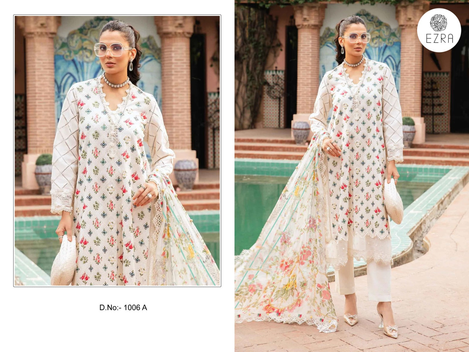 1006A Ezra Embroidery Pakistani Patch Suits