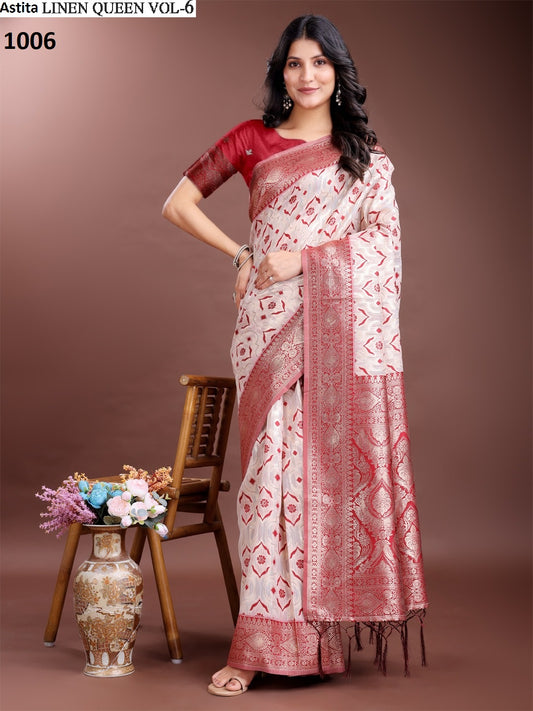1006 Linen Queen Vol 6 Astita Printed Sarees

