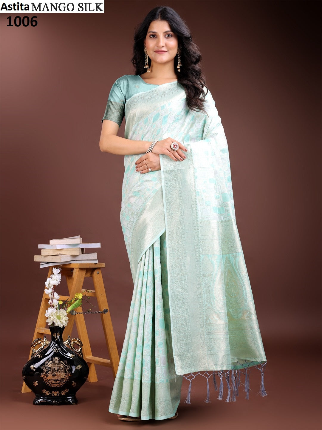 1006 Mango Astita Linen Cotton Sarees
