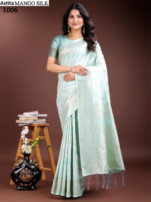 1006 Mango Astita Linen Cotton Sarees