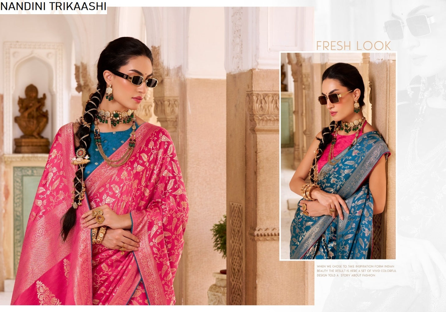 1006 Nandini Trikaashi Nv Satin Sarees