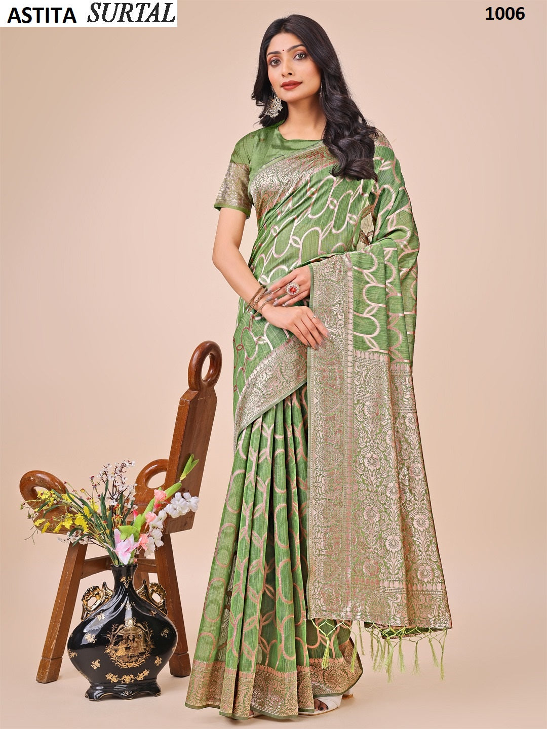 1006 Surtal Astita Linen Cotton Sarees