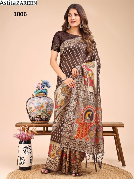 1006 Zareen Astita Linen Cotton Sarees