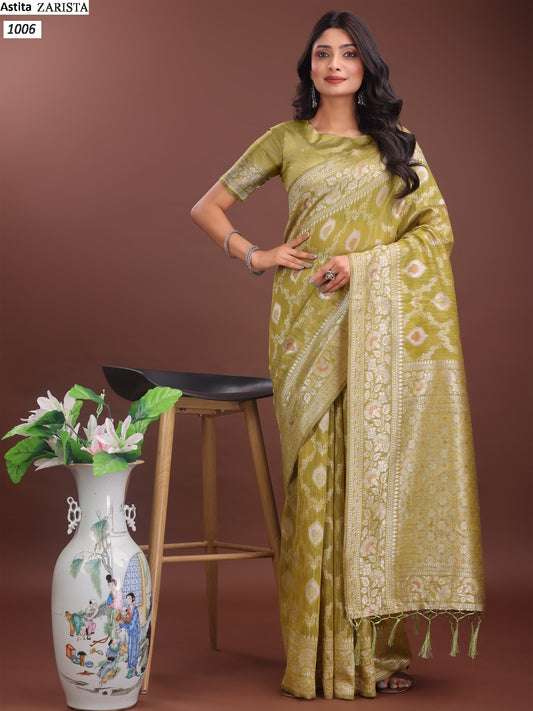 1006 Zarista Astita Linen Cotton Sarees
