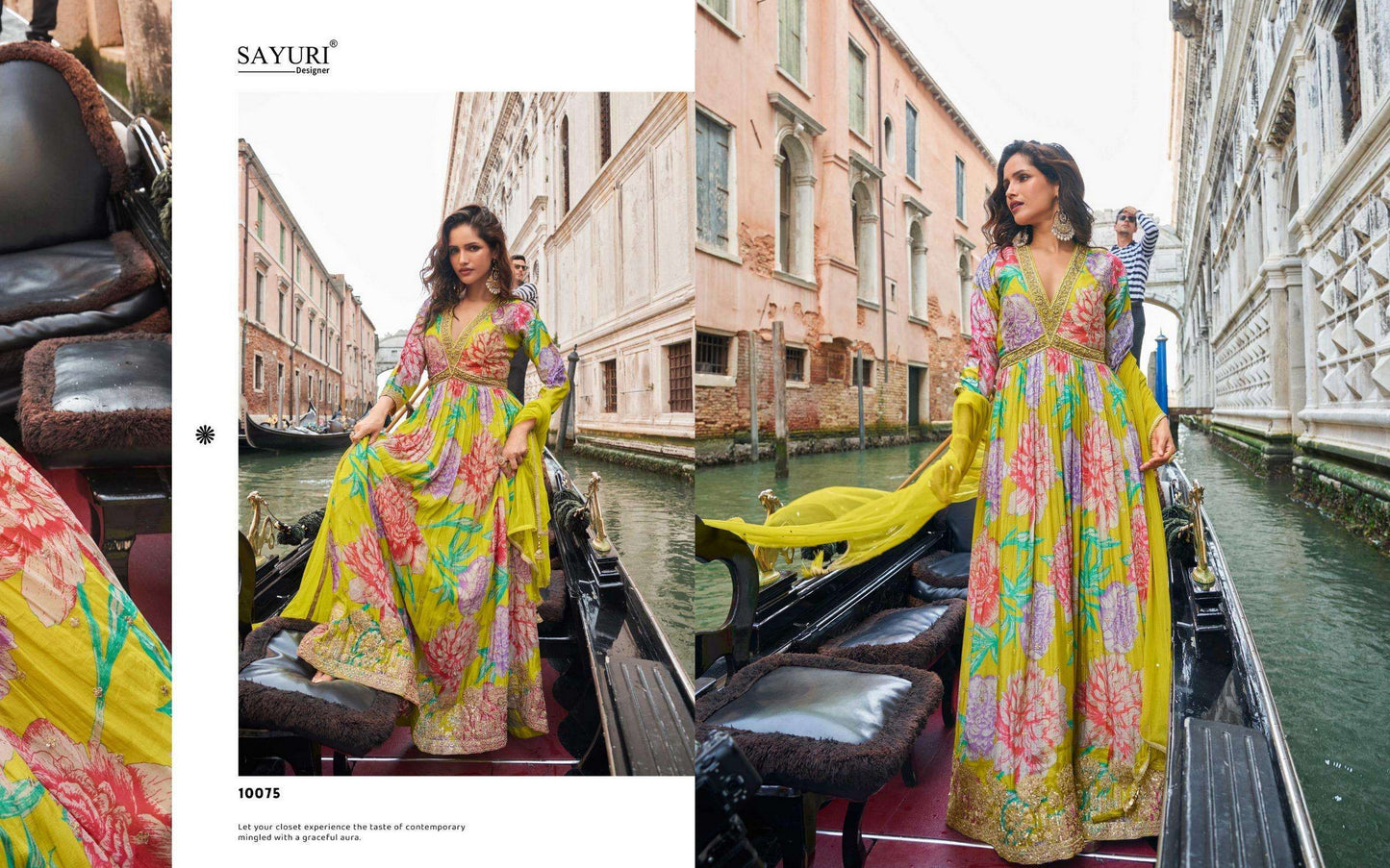 10075 Geet Sayuri Chinon Silk Gown Dupatta Set