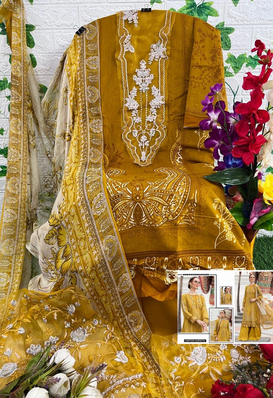 1007 Aasha Designer Pure Cotton Pakistani Patch Suits