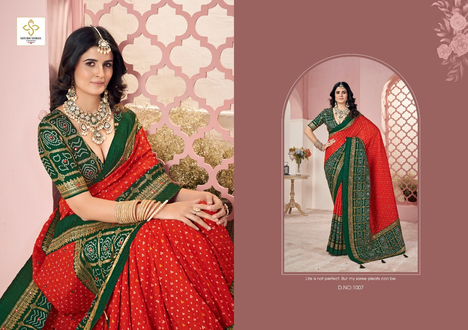 1007 Crush 4 Shubh Shree Aari Work Sarees