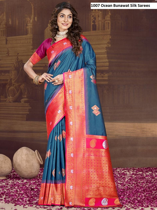 1007 Ocean Bunawat Silk Sarees