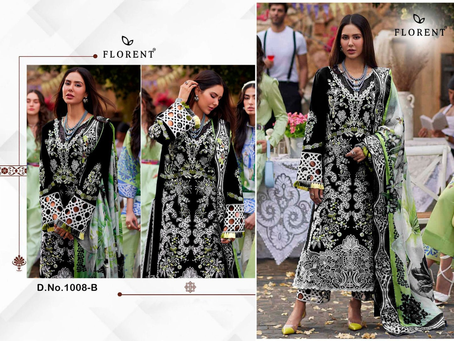 1008-B Florent Heavy Rayon Pakistani Salwar Suits