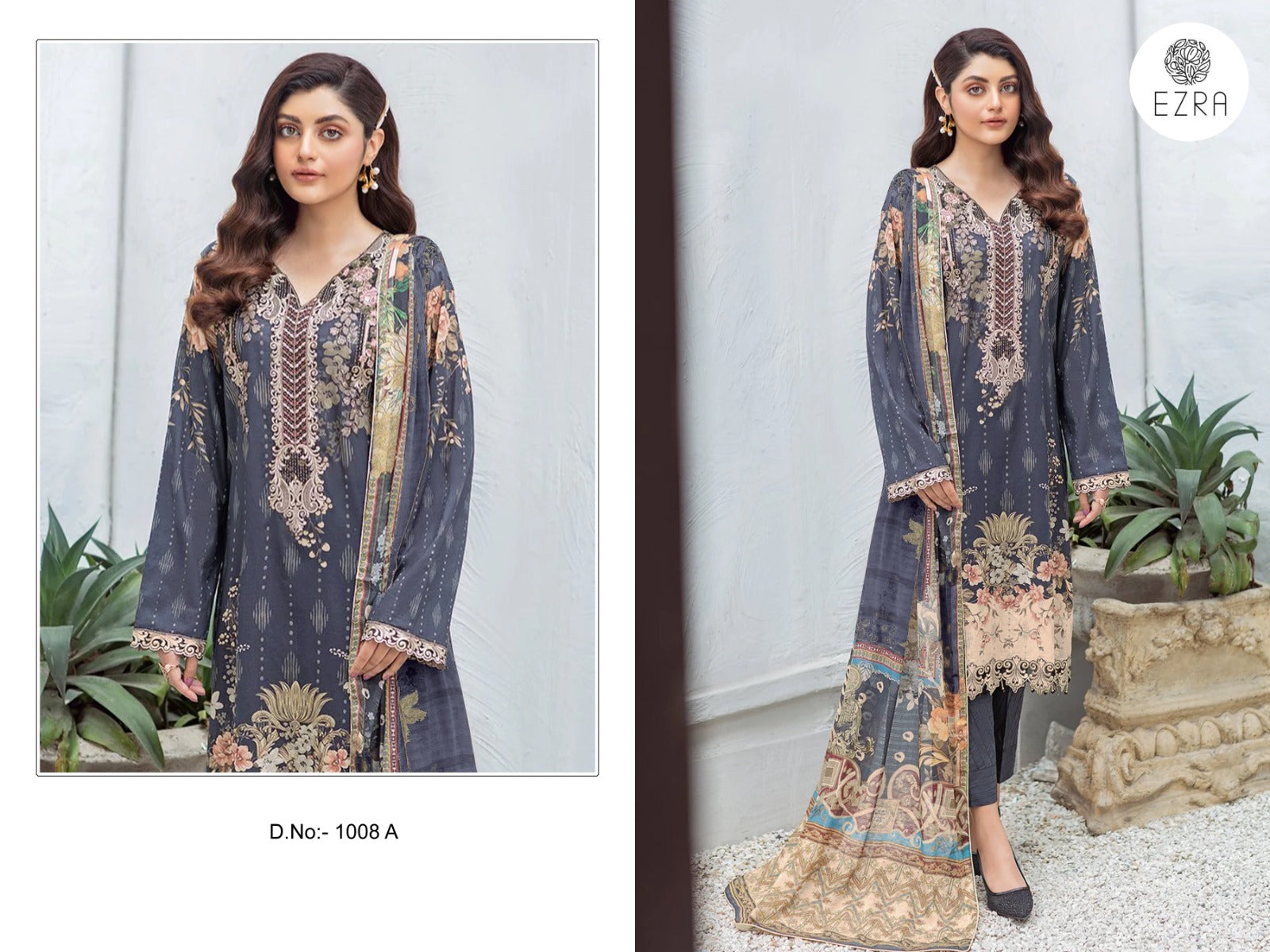 1008A Ezra Embroidery Pakistani Patch Suits