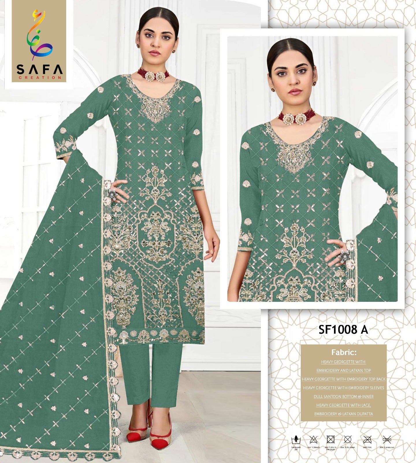 1008A Safa Creation Georgette Pakistani Salwar Suits