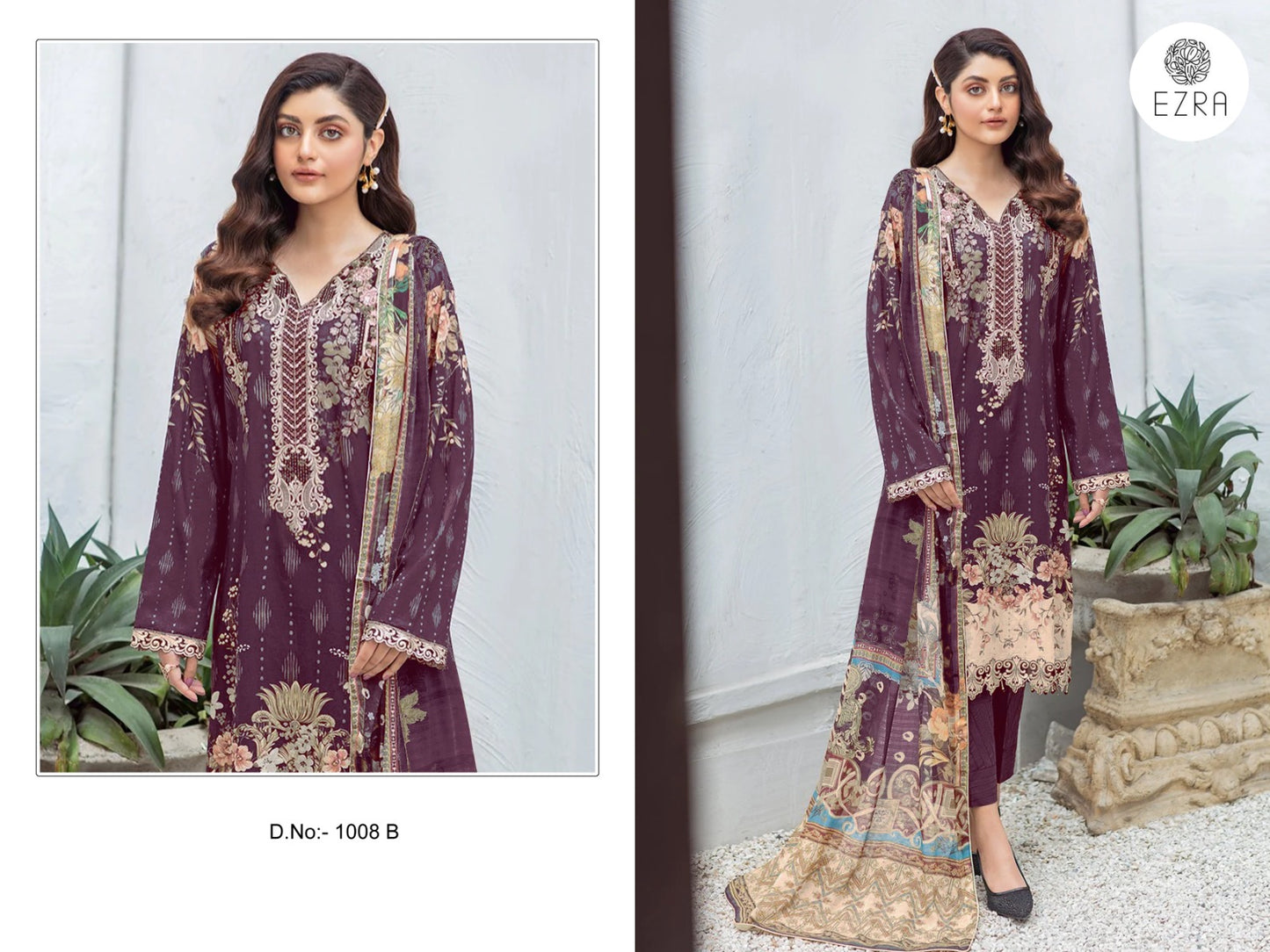 1008B Ezra Embroidery Pakistani Patch Suits