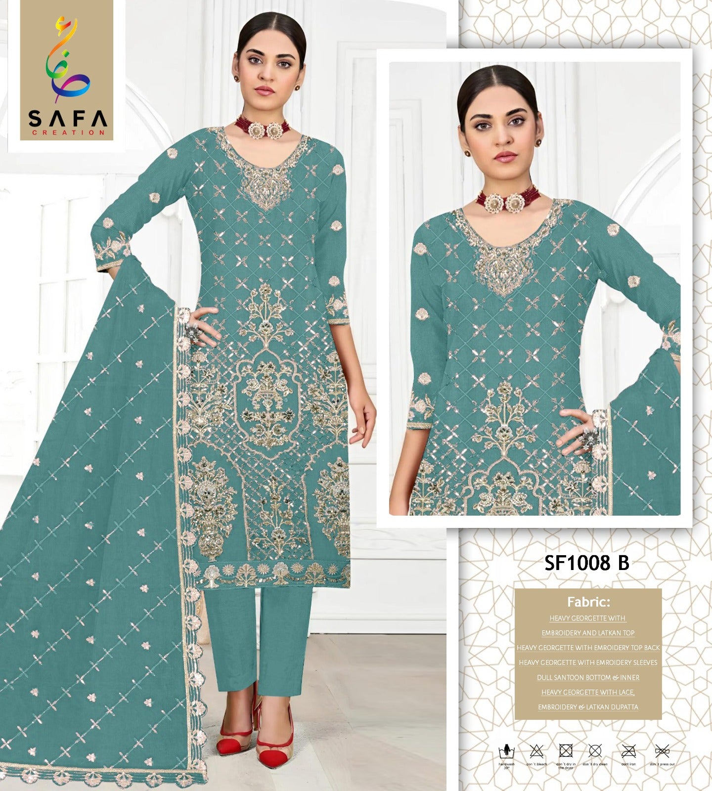 1008B Safa Creation Georgette Pakistani Salwar Suits