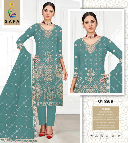 1008B Safa Creation Georgette Pakistani Salwar Suits