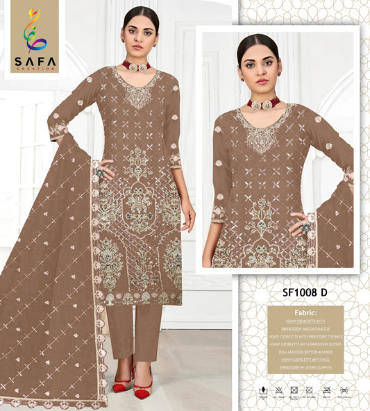 1008D Safa Creation Georgette Pakistani Salwar Suits