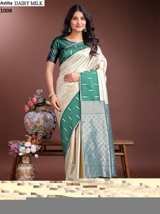 1008 Dairy Milk Astita Lichi Silk Sarees