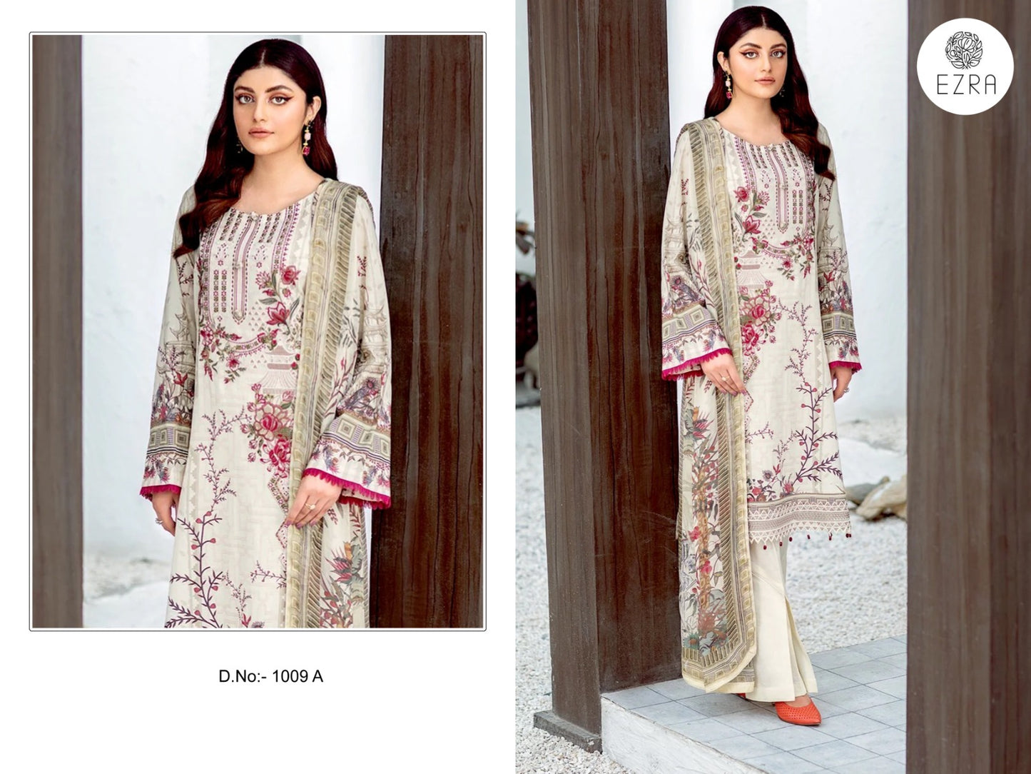 1009A Ezra Embroidery Pakistani Patch Suits