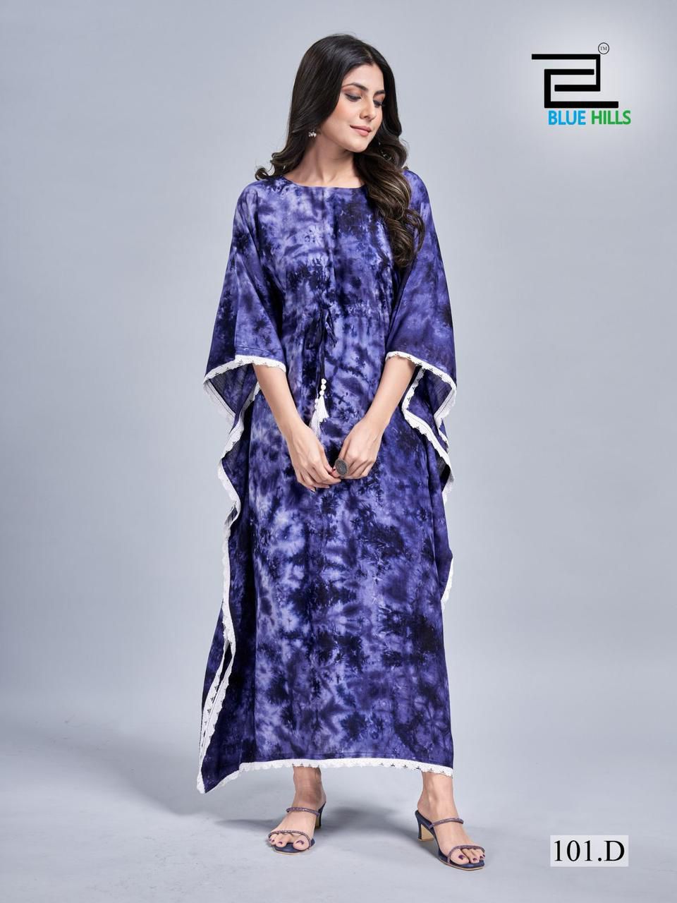 101-D Bluehills Heavy Rayon Kaftan