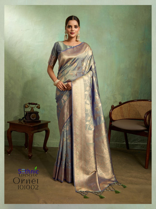 101002 Ornet Sethnic Banarasi Silk Sarees
