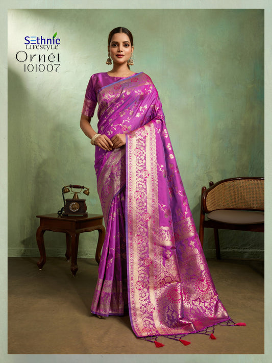 101007 Ornet Sethnic Banarasi Silk Sarees