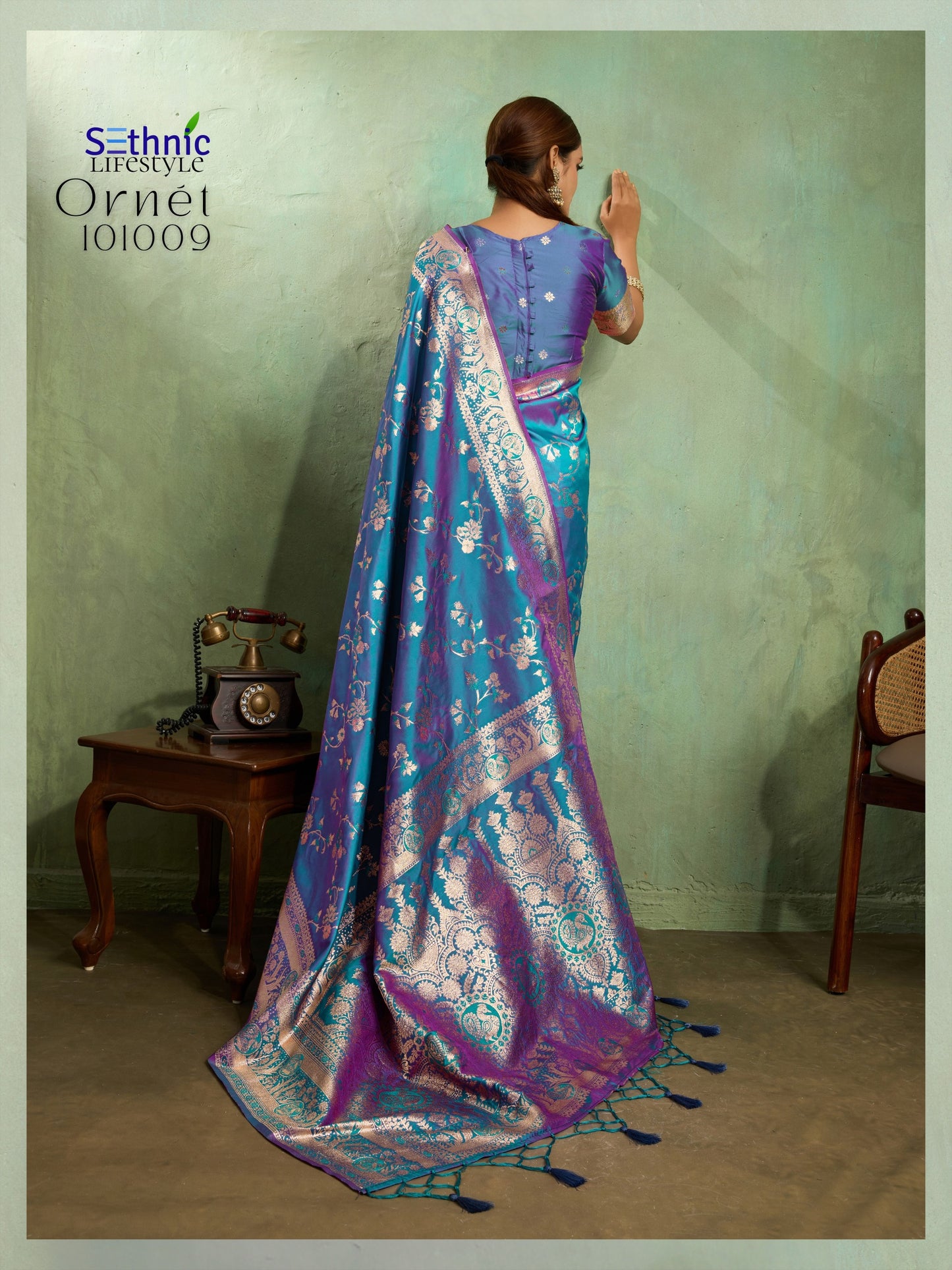 101009 Ornet Sethnic Banarasi Silk Sarees