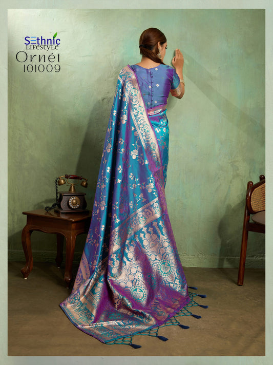 101009 Ornet Sethnic Banarasi Silk Sarees
